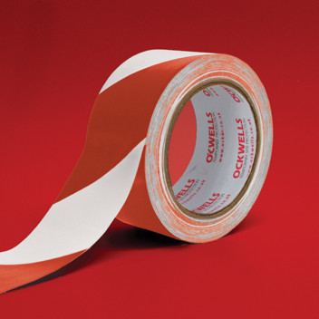 Hazard Warning Tape 50mm x 33m Red/White (6)