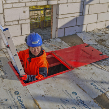 Ladder Hatch (Temporary Trap Door) 660 x 804mm Red